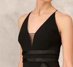 Tiered Trumpet Dress With Ruffles In Black -Adrianna Papell Shop MD1E202177 AA002 Regular Detail