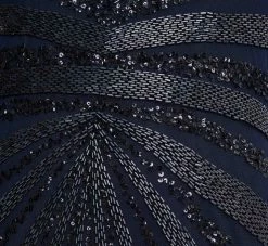 Dazzling Beaded Halter Gown With Deep V-Neckline In Navy -Adrianna Papell Shop MD1E207348 AA412 Regular Alternate