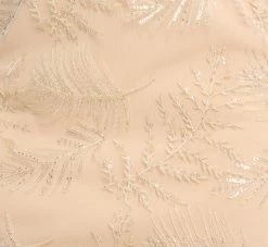 Sequined And Embroidered Midi-Length Sheath Cocktail Dress With Feather Trim In Champagne -Adrianna Papell Shop MD1E207643 AA100 Regular Alternate