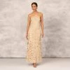Sequin Beaded Mermaid Gown With Halter Neckline In Gold