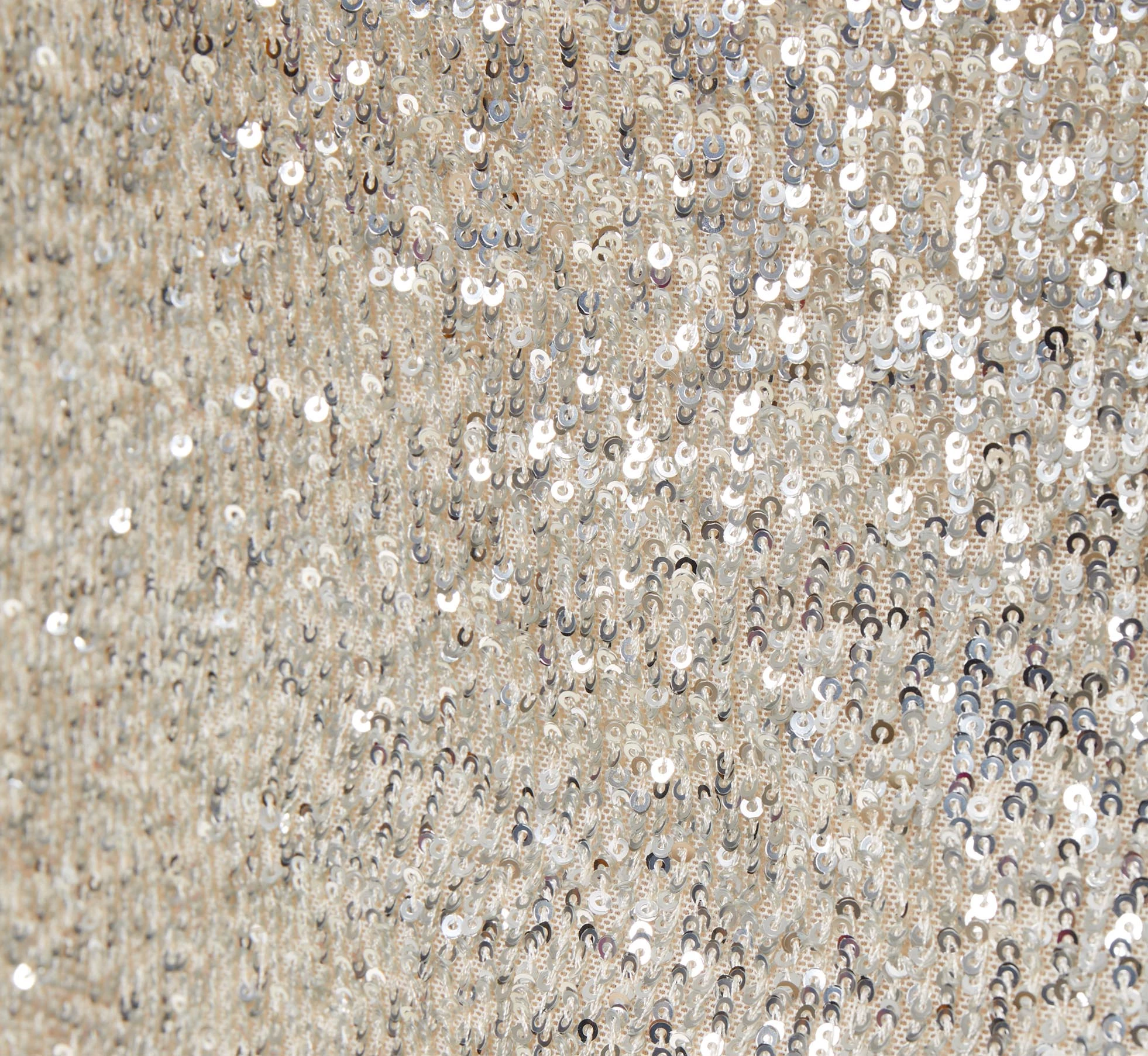 Sequined One-Shoulder Midi-Length Cocktail Dress With Ruffle In Champagne Silver 6 Sequined One-Shoulder Midi-Length Cocktail Dress With Ruffle In Champagne Silver - Image 6