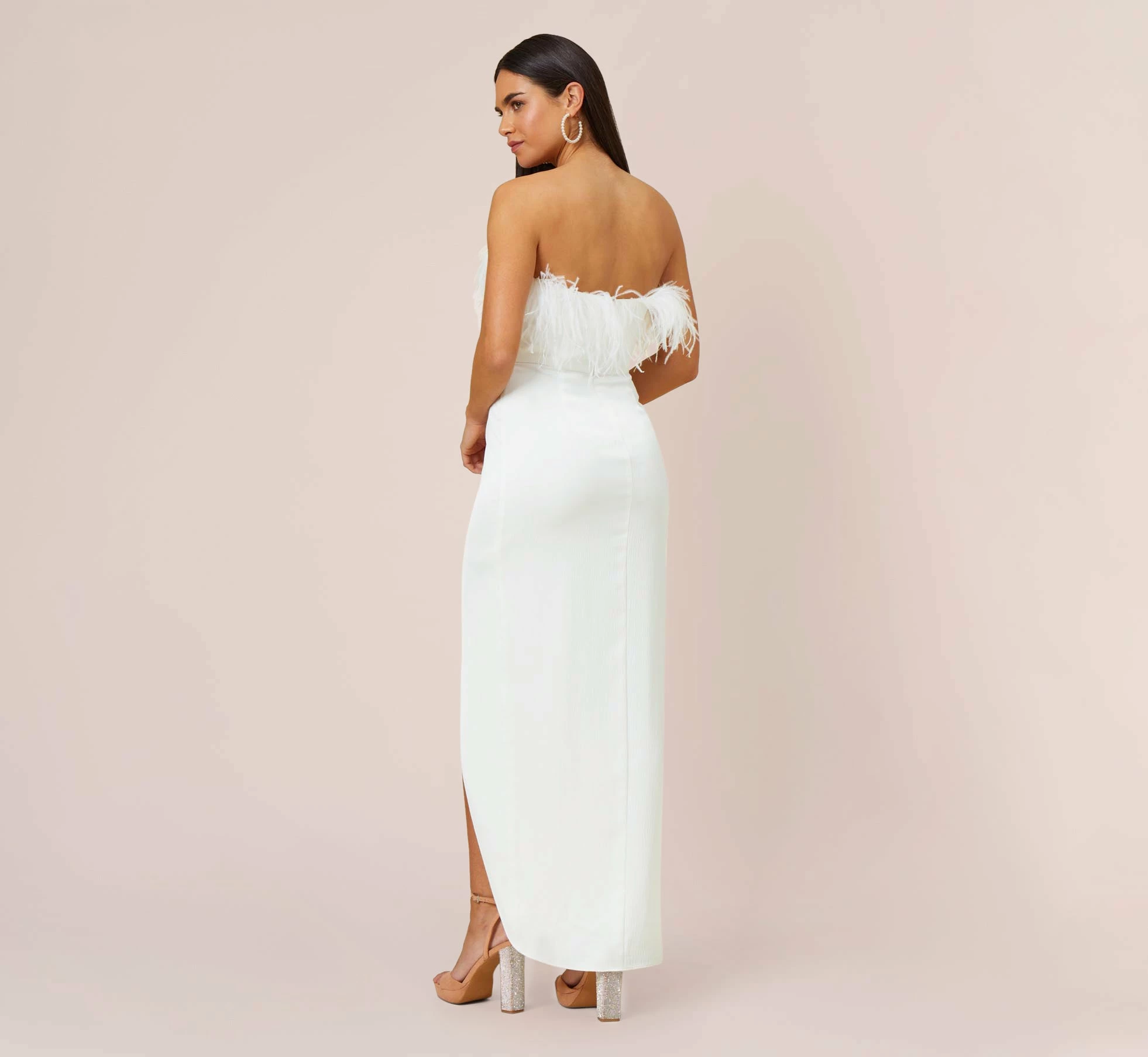 Strapless Gown With Draped Skirt In Ivory 4 Strapless Gown With Draped Skirt In Ivory - Image 4