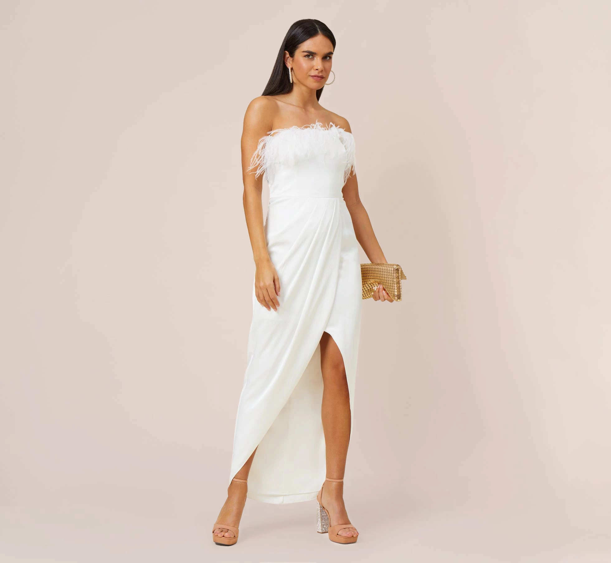Strapless Gown With Draped Skirt In Ivory 2 Strapless Gown With Draped Skirt In Ivory - Image 2
