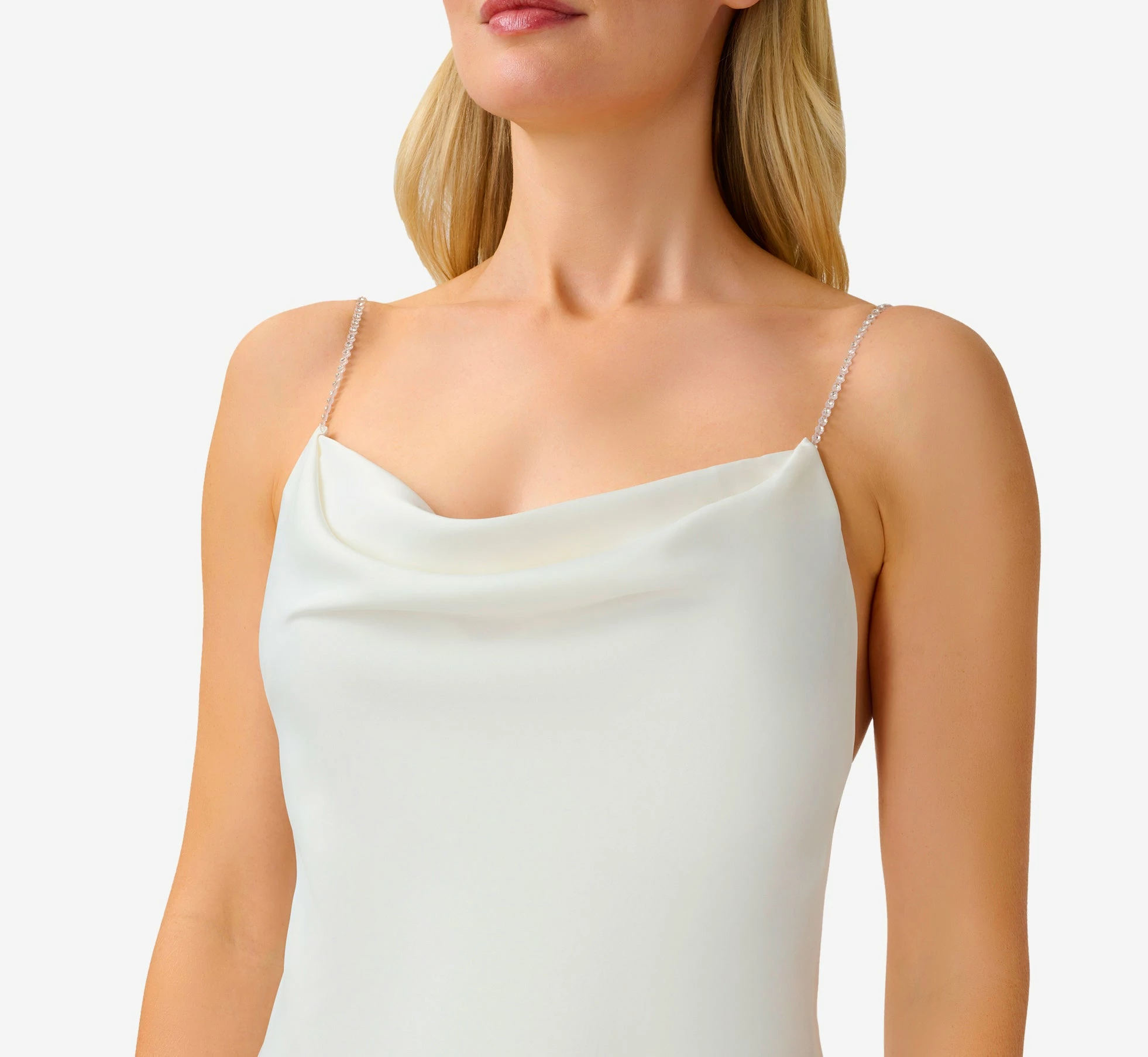 Satin Cowl Slip Gown In Ivory 4 Satin Cowl Slip Gown In Ivory - Image 4