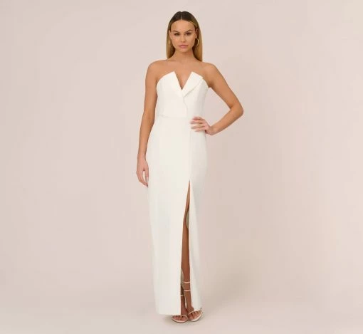 Strapless Column Gown In Ivory -Adrianna Papell Shop MN1E206897 AC194 Regular Default