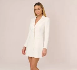 Tuxedo Cocktail Dress In Ivory