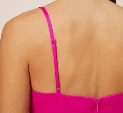 Stretch Satin Cowl Neck Long Column Gown With Slit In Pink Flame 8 Stretch Satin Cowl Neck Long Column Gown With Slit In Pink Flame -Adrianna Papell Shop MN1E206926 AR670 Regular Alternate