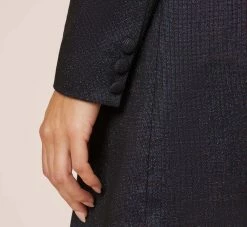 Jacquard A-Line Short Cocktail Tuxedo Dress In Magenta Multi -Adrianna Papell Shop MN1E207591 AC670 Regular Alternate