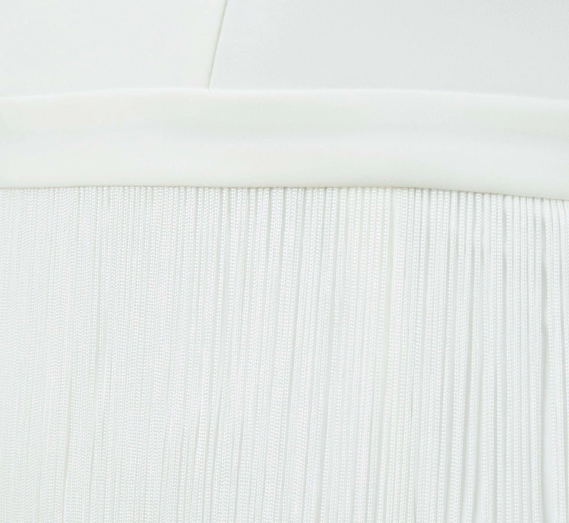 Stretch Crepe Fringe-Trim Short Sheath Cocktail Dress In Ivory 6 Stretch Crepe Fringe-Trim Short Sheath Cocktail Dress In Ivory - Image 6