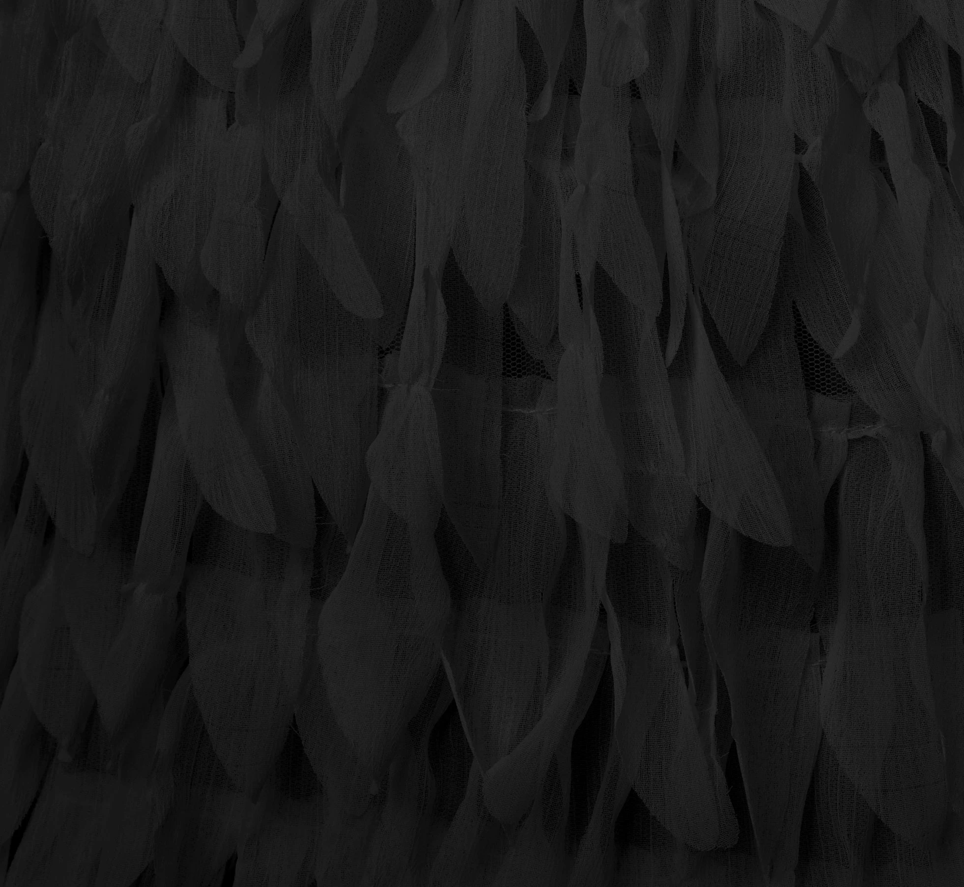 One Shoulder Cocktail Dress With Feather Chiffon Skirt In Black 6 One Shoulder Cocktail Dress With Feather Chiffon Skirt In Black - Image 6